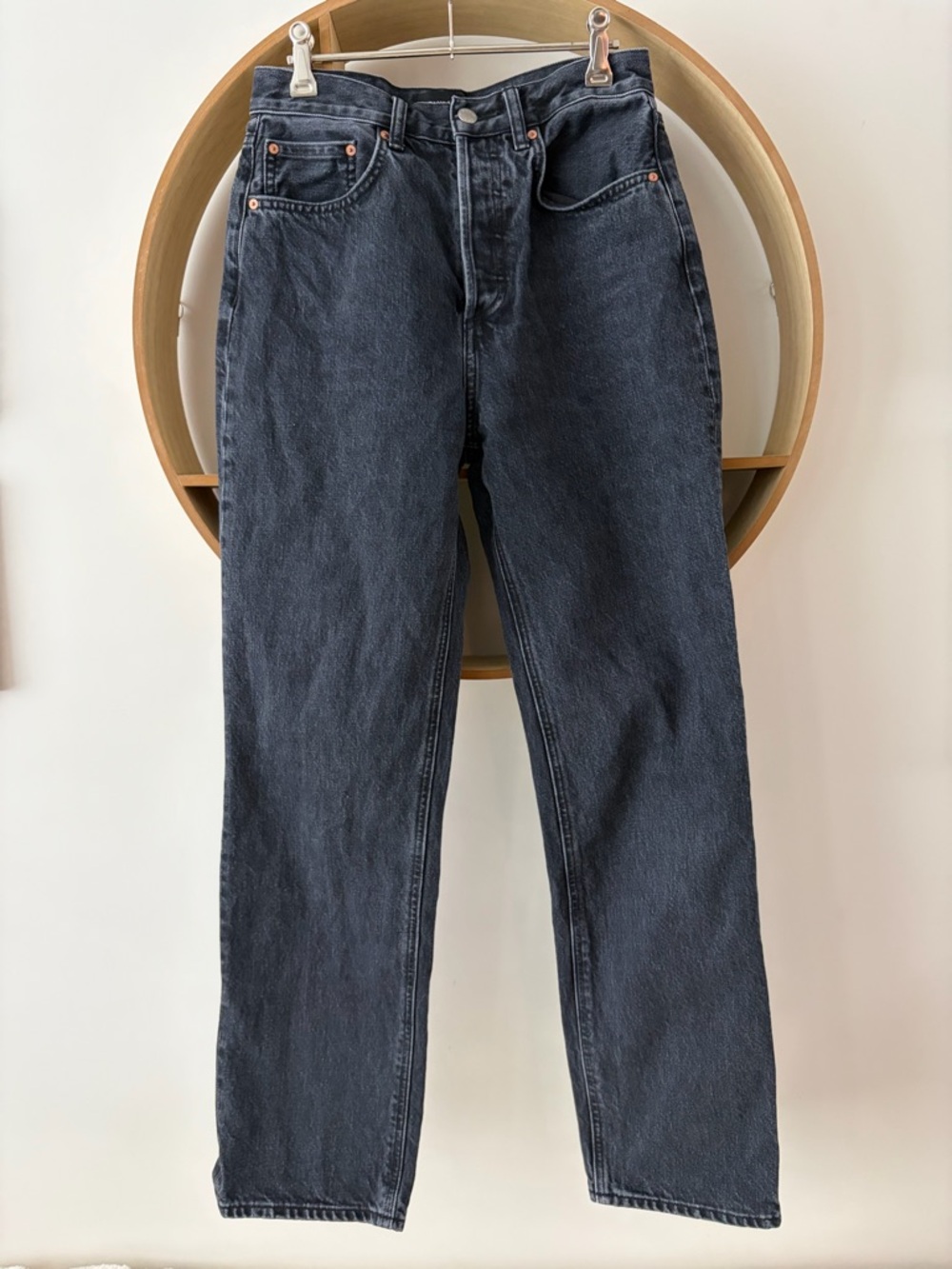 Denim Forum Joni Straight-Leg Black Jeans